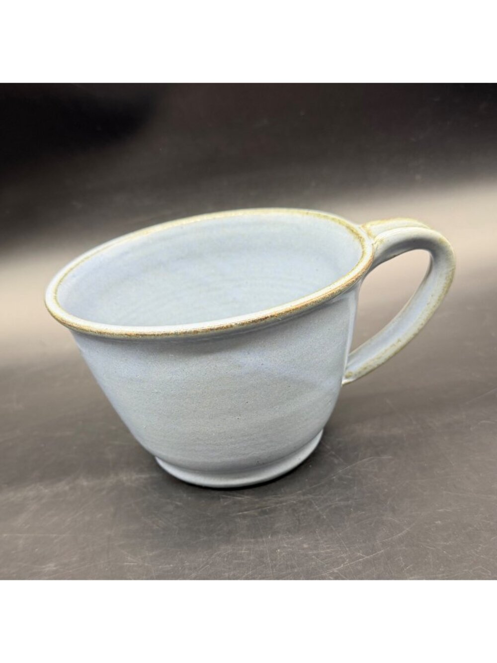 Blue Oversized Mug Art Pottery Handmade Stoneware Soup Coffee Cup Rustic